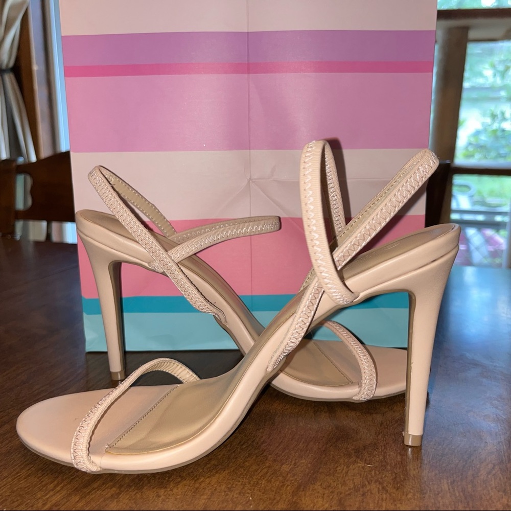 Strappy nude heels